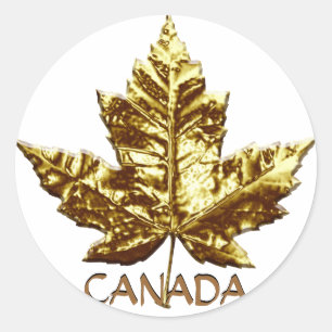 Canada Souvenir Stickers Gold Maple Leaf Stickers