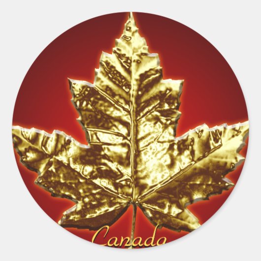 Canada Souvenir Stickers Gold Maple Leaf Stickers (Voorkant)