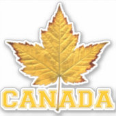 Canada Souvenir Stickers Sporty Maple Leaf Decal (Voorkant)