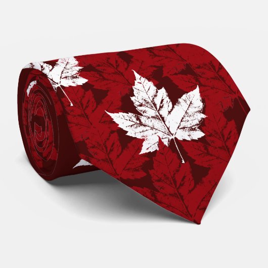 Canada Souvenir Stropdas Red Retro Mapleleaf Canad (Opgerold)