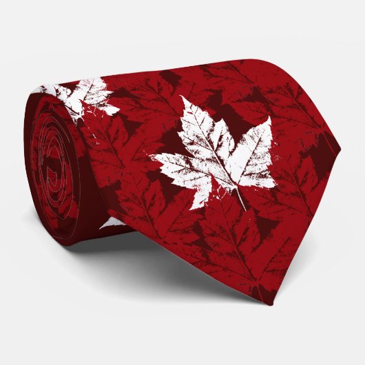 Canada Souvenir Stropdas Red Retro Mapleleaf Canad (Opgerold)