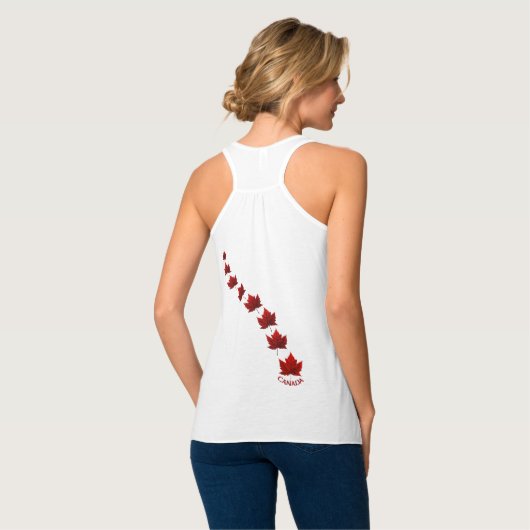 Canada Souvenir Tanktop Canada Maple Leaf Topjes (Volledige Achterkant)