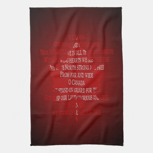 Canada Souvenir Towel Canada Anthem Tea Towels Theedoek (Verticaal)