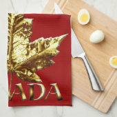 Canada Souvenir Towel Gold Canada Tea Towel Theedoek (Quarter Fold)