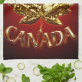 Canada Souvenir Towel Gold Canada Tea Towel Theedoek (Gevouwen)