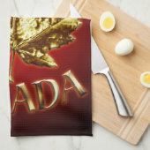 Canada Souvenir Towel Gold Canada Tea Towel Theedoek (Quarter Fold)