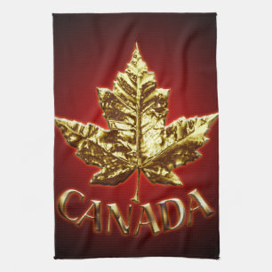 Canada Souvenir Towel Gold Canada Tea Towel Theedoek