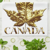 Canada Souvenir Towel Gold Canada Tea Towel Theedoek (Gevouwen)