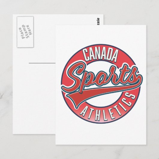 Canada Sports Athletic rood logo Briefkaart (Voorkant / Achterkant)