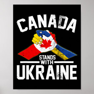 Canada Staat Met Oekraine Oekraïens-Canadese Vlag Poster