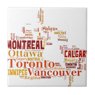 Canada Steden Woord Kunst Tegeltje