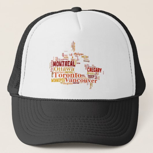 Canada Steden Woord Kunst Trucker Pet (Voorkant)