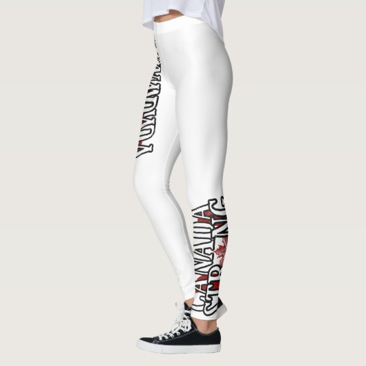 Canada Sterk Rood & Wit Canada Vlag Maple Leaf Leggings (Links)