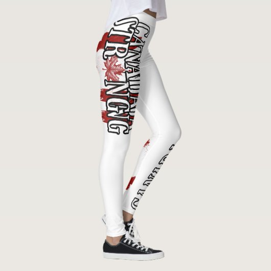 Canada Sterk Rood & Wit Canada Vlag Maple Leaf Leggings (Rechts)