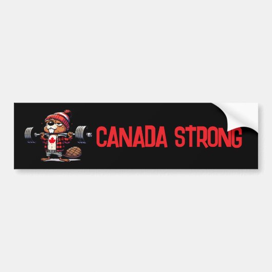 Canada Sterke Gewichtheffen Bever Bumpersticker (Voorkant)