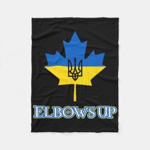 Canada steunt Oekraïne ellebogen omhoog esdoornbla Fleece Deken