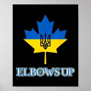 Canada steunt Oekraïne ellebogen omhoog esdoornbla Poster