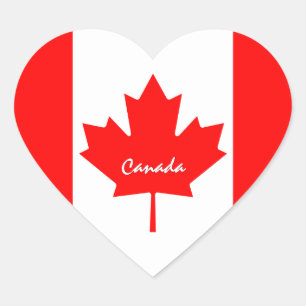 Canada Sticker, Hart, Patriotische Canadese Vlag Hart Sticker