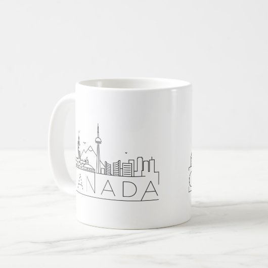 Canada Stylized City Skyline Coffee Mu Coffee Mok (Voorkant links)