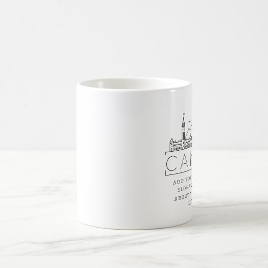Canada Stylized Skyline | Aangepaste Slogan Coffee Koffiemok (Center)