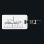 Canada Stylized Skyline Bagagelabel<br><div class="desc">Een uniek bagagelabel dat het prachtige land van Canada vertegenwoordigt. Dit label bevat een gestileerde illustratie van de unieke skyline van de stad met de naam eronder.</div>