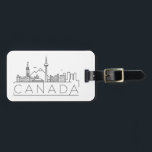 Canada Stylized Skyline Bagagelabel<br><div class="desc">Een uniek bagagelabel dat het prachtige land van Canada vertegenwoordigt. Dit label bevat een gestileerde illustratie van de unieke skyline van de stad met de naam eronder.</div>