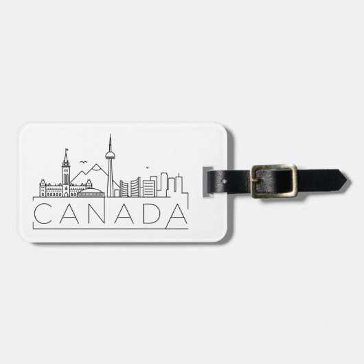 Canada Stylized Skyline Bagagelabel (Voorkant horizontaal)