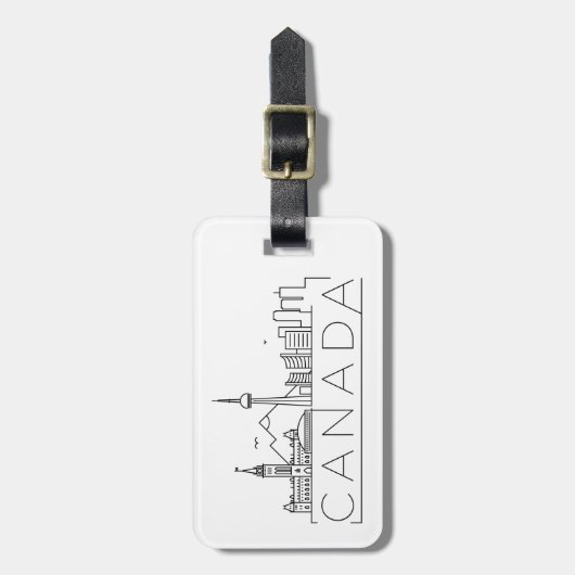 Canada Stylized Skyline Bagagelabel (Voorkant verticaal)