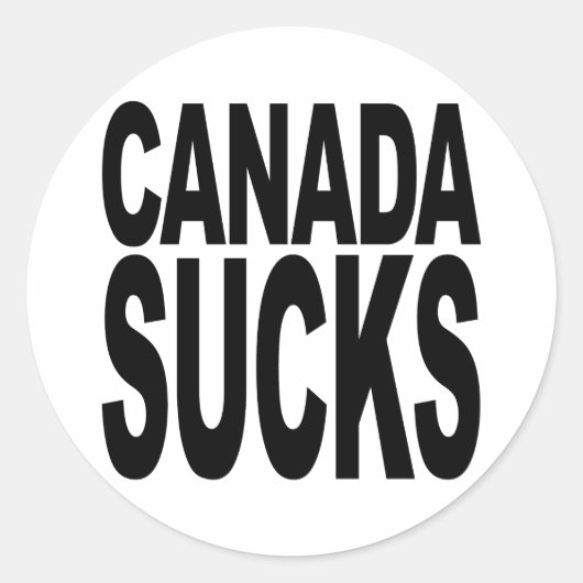 Canada Sucks Ronde Sticker (Voorkant)