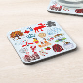 Canada Symbolen Bier Onderzetter (Linkerzijde)