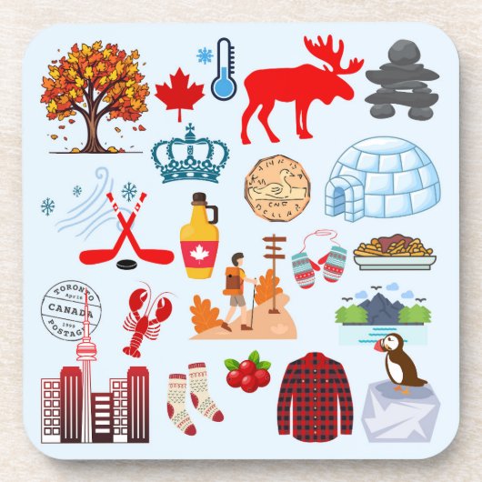 Canada Symbolen Bier Onderzetter (Voorkant)