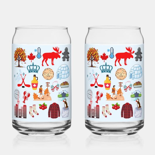 Canada Symbolen Blikvorm Glas (Achterkant)