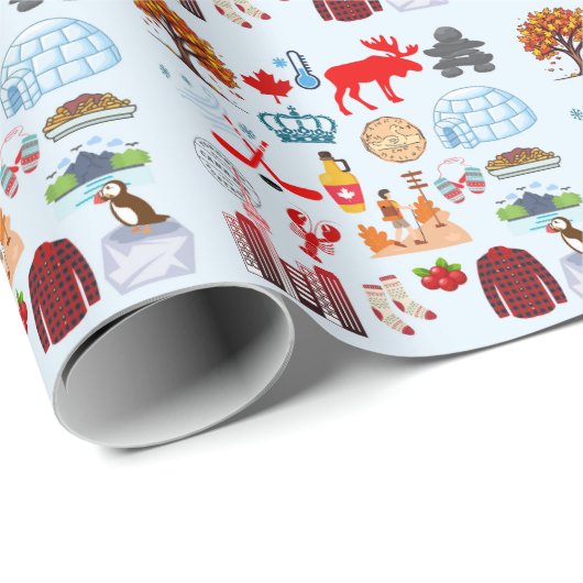 Canada Symbolen Cadeaupapier (Rol Hoek)