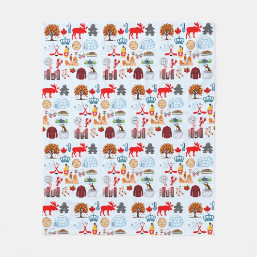 Canada Symbolen Fleece Deken (Voorkant)