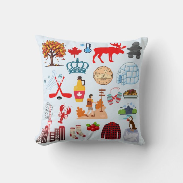 Canada Symbolen Kussen (Voorkant)