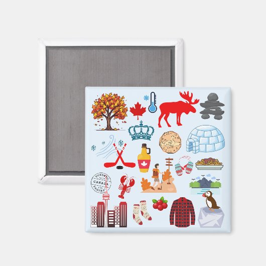 Canada Symbolen Magneet (Voorkant / Achterkant)