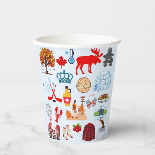 Canada Symbolen Papieren Bekers (Voorkant)