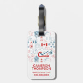 Canada | Symbolen Patroon Bagagelabel (Achterkant verticaal)