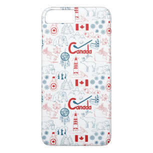 Canada   Symbolen Patroon iPhone 8/7 Plus Hoesje
