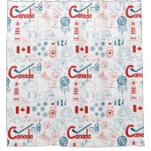 Canada | Symbolen Patroon Douchegordijn (Voorkant)