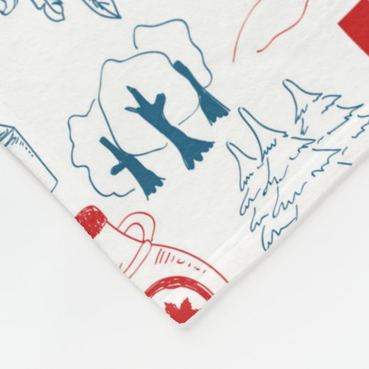Canada | Symbolen Patroon Fleece Deken (Hoek)