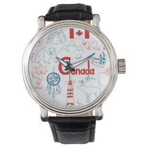 Canada Symbolen Patroon Horloge