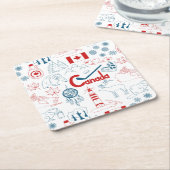 Canada | Symbolen Patroon Kartonnen Onderzetters (Schuin)