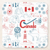 Canada | Symbolen Patroon Kartonnen Onderzetters (Voorkant)