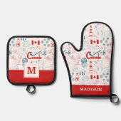 Canada | Symbolen Patroon Ovenwant & Pannenlap Set (Voorkant)