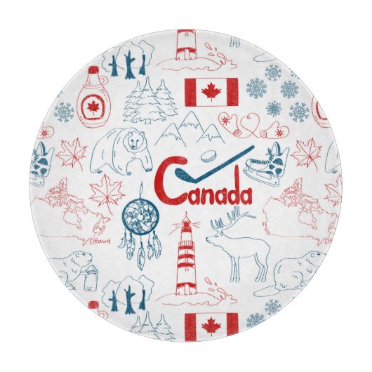 Canada | Symbolen Patroon Snijplank (Voorkant)