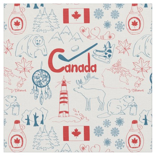 Canada | Symbolen Patroon Stof (Close Up)
