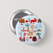 Canada Symbolen Ronde Button 5,7 Cm (Voorkant /achterkant)