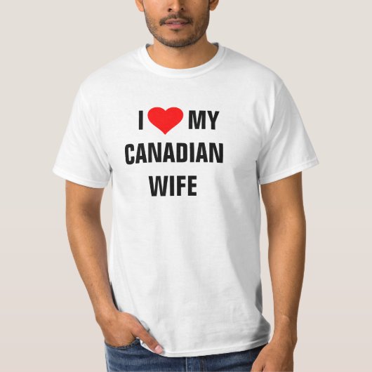 CANADA: T-shirt "Ik hou van mijn Canadese vrouw" (Voorkant)