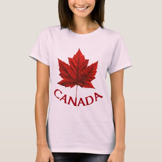 Canada T-Shirt Maple Leaf Organic T-shirt voor dam (Voorkant)